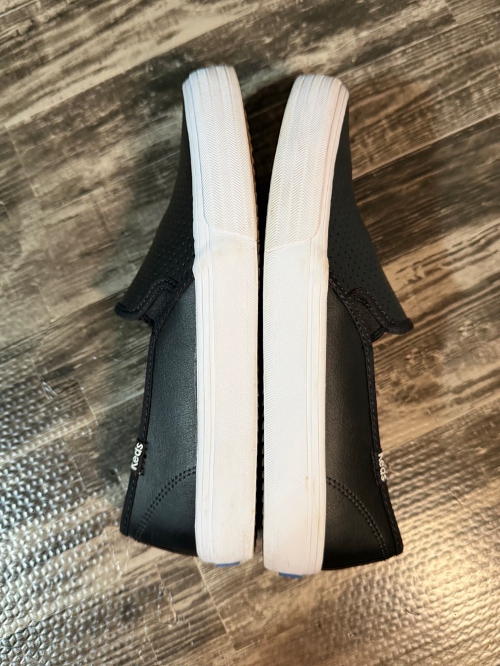 Keds Women's Black Slip-On Perforated Sneakers - Picture 6 of 8